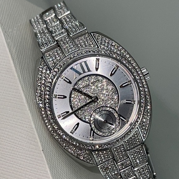 Michael Kors Luxurious Dena Pavé Silver-Tone Watch Ladies - Picture 7 of 11